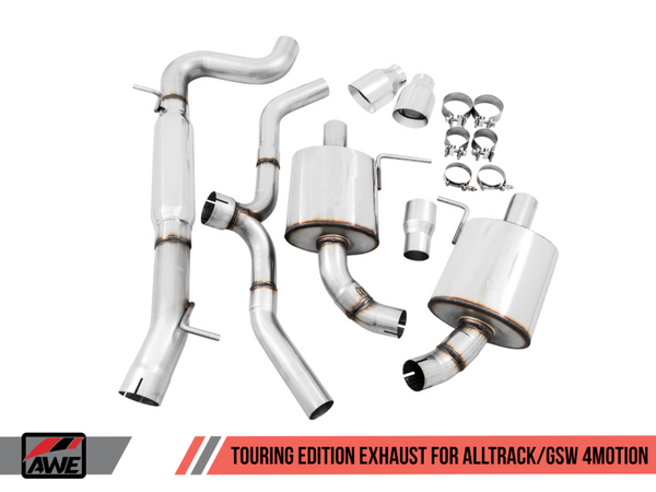 AWE Tuning VW MK7 Golf Alltrack/Sportwagen 4Motion Touring Edition Exhaust - Polished Silver Tips