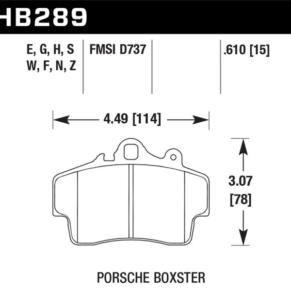 Hawk 97-08 Porsche Boxster DTC-60 Compound Front Brake Pads