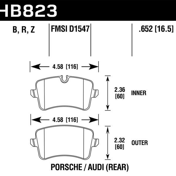 Hawk 13-17 Audi S6/S7/S8 / 12-17 Audi A6 Quattro/A7 Quattro Performance Ceramic Rear Brake Pads