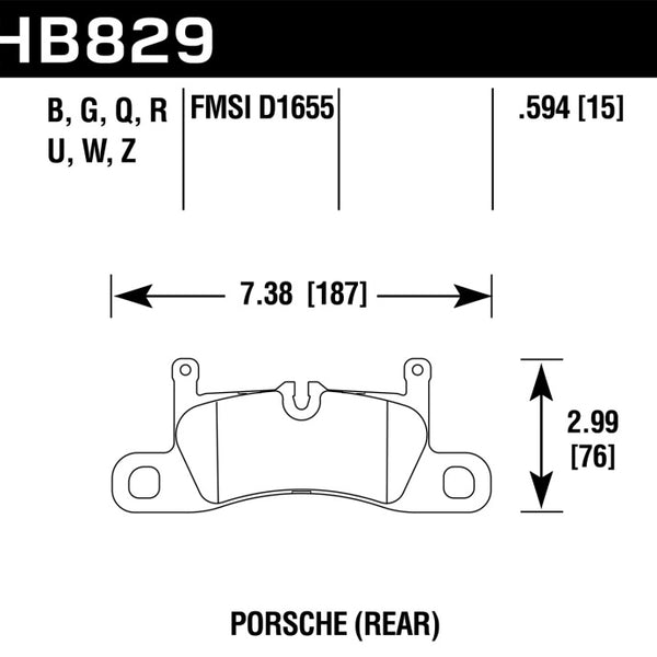 Hawk 12-17 Porsche 911 Performance Ceramic Street Rear Brake Pads