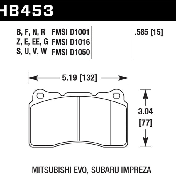 Hawk 03-06 Evo / 04-09 STi / 09-10 Genesis Coupe (Track Only) / 2010 Camaro SS HT-10  Race Front Bra