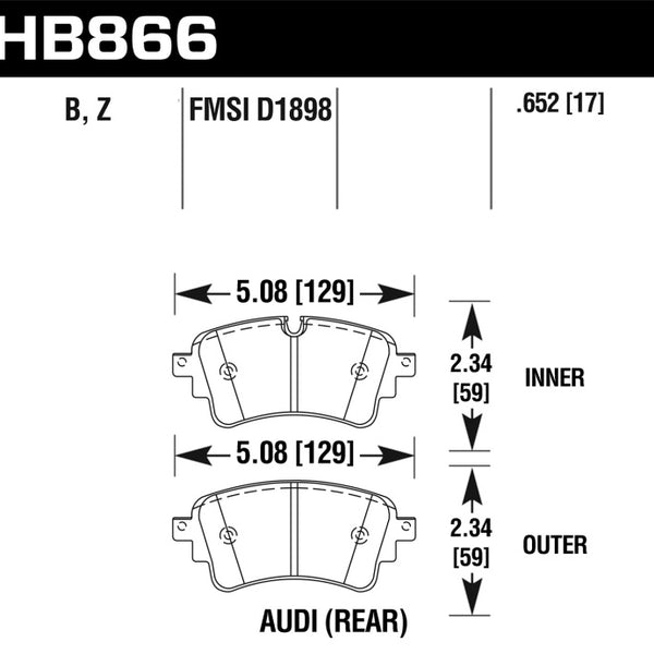 Hawk 18-19 Audi S5 HPS 5.0 Rear Brake Pads