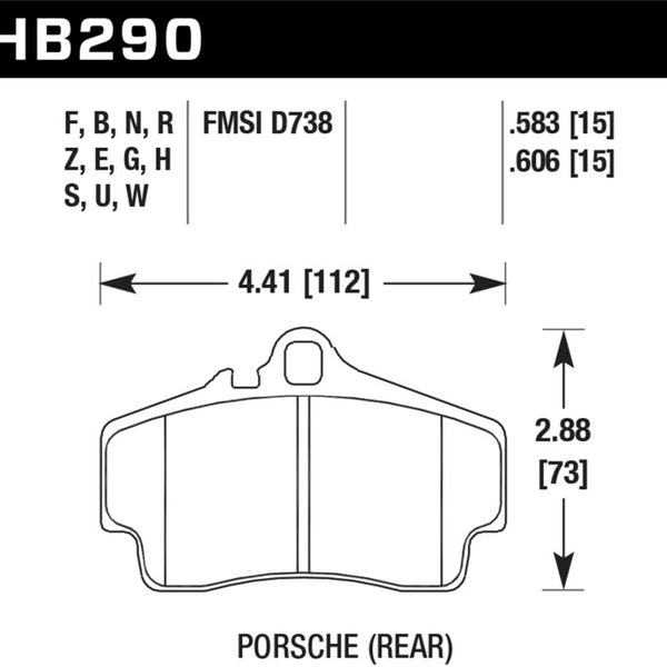 Hawk 97-12 Porsche Boxter HPS 5.0 Rear Brake Pads