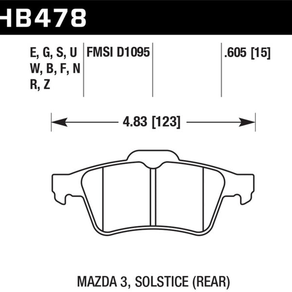 Hawk 13-14 Ford Focus ST / Mazda/ Volvo Performance Ceramic Street Rear Brake Pads