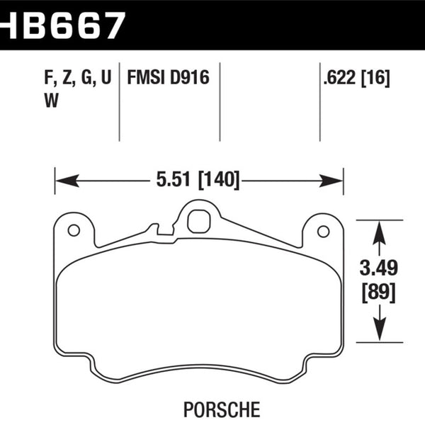 Hawk 11-12 Porsche 911 Targa 4S HPS 5.0 Front Brake Pads
