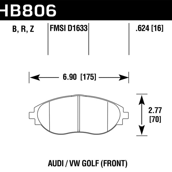 Hawk 16-17 Audi A6 HPS 5.0 Front Brake Pads