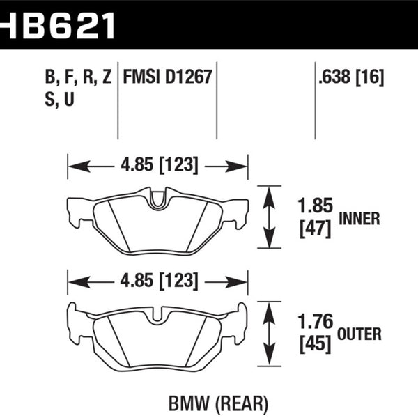 Hawk 08-11 BMW 128i / 10 BMW 323i / 07-11 BMW 328i / 07-11 BMW 328XI DTC-70 Race Rear Brake Pads