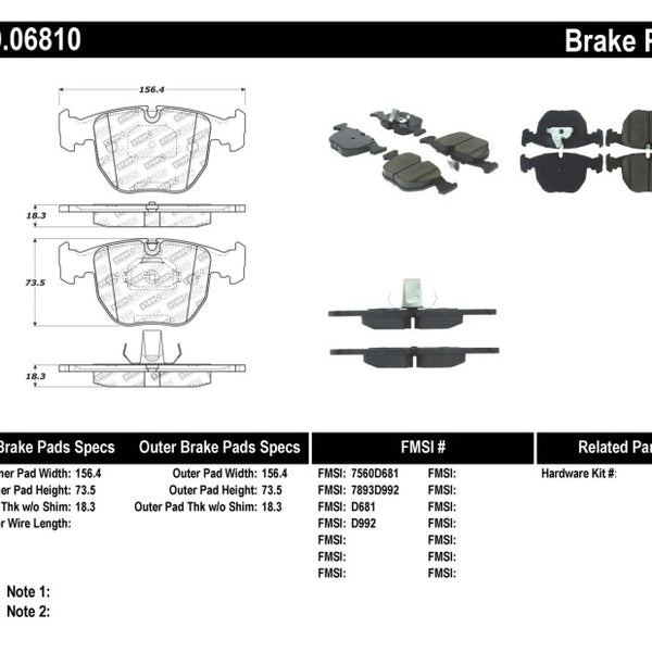 StopTech Performance 00-04 BMW M5 E39 / 00-06 X5 / 03-05 Range Rover HSE Front Brake Pads