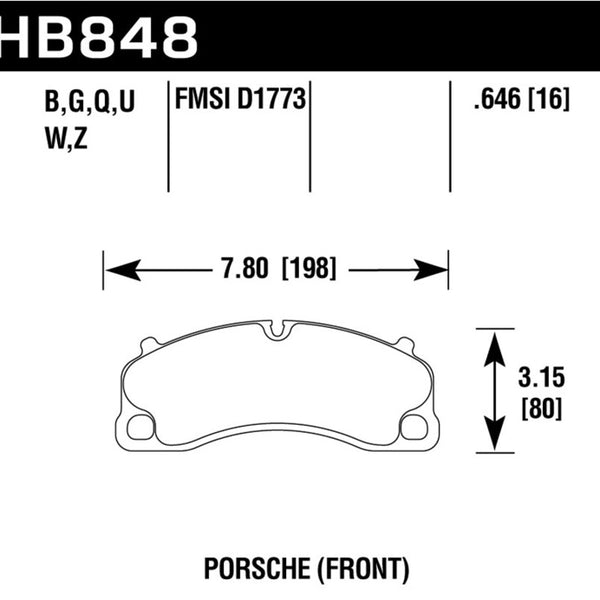 Hawk 14-19 Porsche 911 GT3/GT3 RS / 2016 Porsche Cayman GT4 DTC-70 Race Front Brake Pads