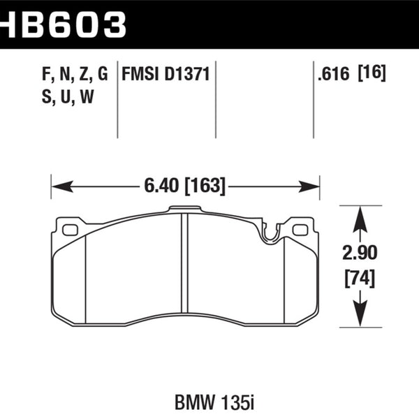 Hawk BMW 135i HT-10 Race Front Brake Pads