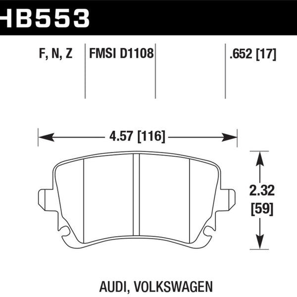 Hawk 07-11 Audi S6 HPS 5.0 Rear Brake Pads