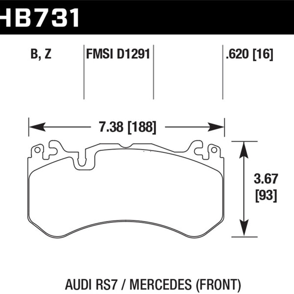 Hawk 13-16 Mercedes SL Class / 16-17 Audi RS7  Performance Ceramic Front Brake Pads
