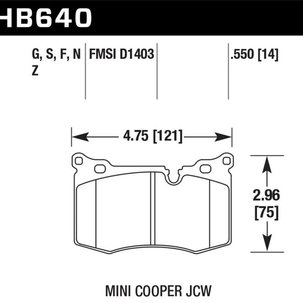 Hawk 14-15 Mini Cooper John Cooper Works Coupe HPS 5.0 Front Brake Pads