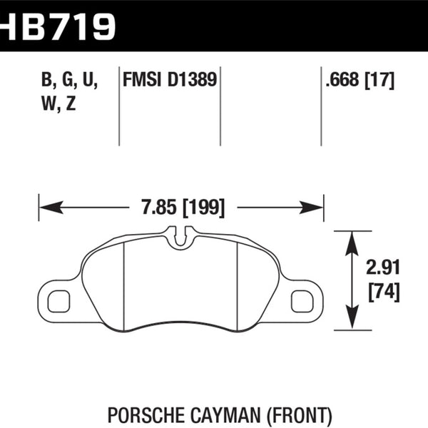 Hawk 2013-2016 Porsche 911 Series Performance Ceramic Front Brake Pads (Does not fit S models)
