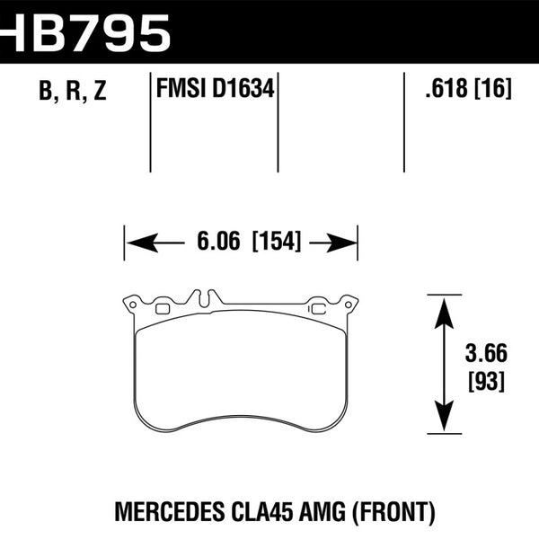 Hawk 14-17 Mercedes-Benz CLA 45 AMG/15-17 Mercedes-Benz GLA 45 AMG HPS 5.0 Front Brake Pads