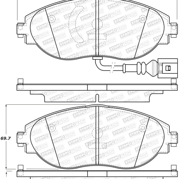 StopTech 14-18 Audi S3 Street Performance Front Brake Pads