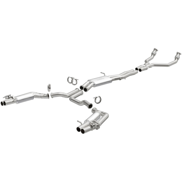 MagnaFlow 14-17 Audi RS7 4.0L 2.5in Quad Split Exit Stainless Steel Cat-Back Exhaust w/Polished Tips