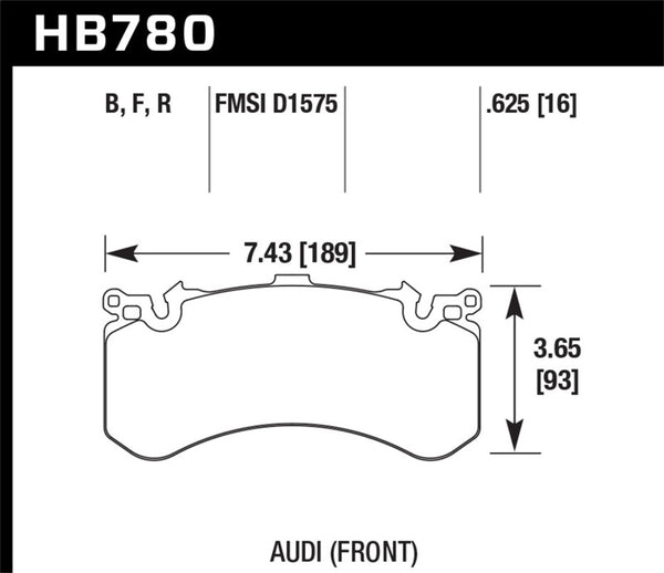 Hawk 2016 Audi A8 Front High Performance Brake Pads