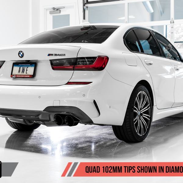 AWE Tuning 2019+ BMW M340i (G20) OE-Config-To-Quad Tip Conversion Kit - Diamond Black Tip