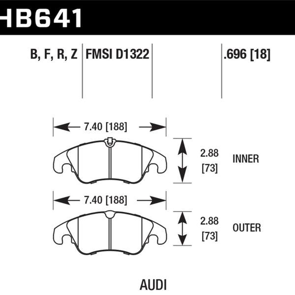 Hawk 2009-2014 Audi A4 HPS 5.0 Front Brake Pads