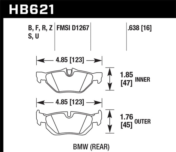 Hawk 08-11 BMW 128i / 10 BMW 323i / 07-11 BMW 328i / 07-11 BMW 328XI DTC-70 Race Rear Brake Pads