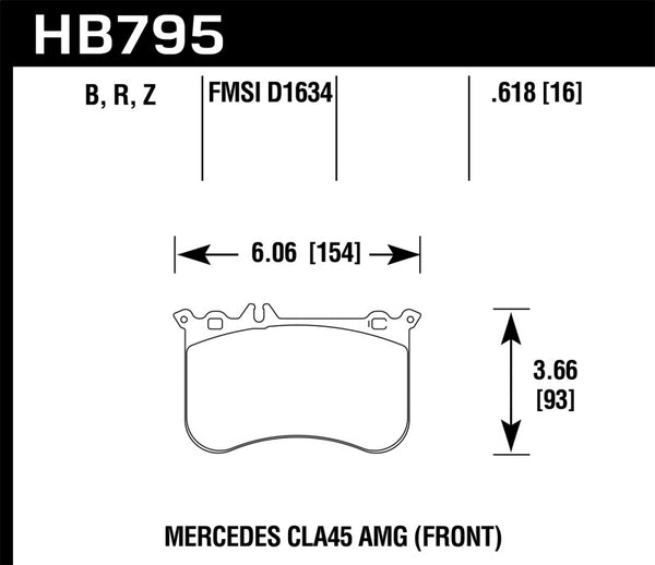Hawk 14-17 Mercedes-Benz CLA 45 AMG Performance Ceramic Street Front Brake Pads