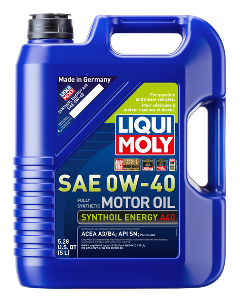 LIQUI MOLY 5L Synthoil Energy A40 Motor Oil SAE 0W40