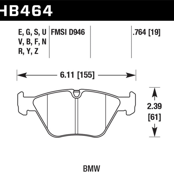 Hawk 01-06 BMW 330Ci / 01-05 330i/330Xi / 03-06 M3 Performance Ceramic Street Front Brake Pads
