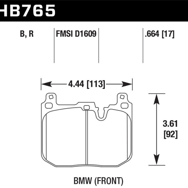 Hawk 15-17 BMW M4 DTC-30 Front Race Pads