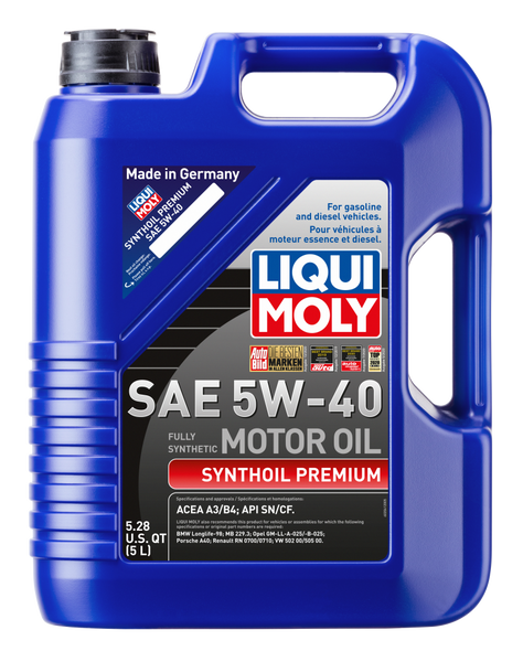 LIQUI MOLY 5L Synthoil Premium Motor Oil SAE 5W40