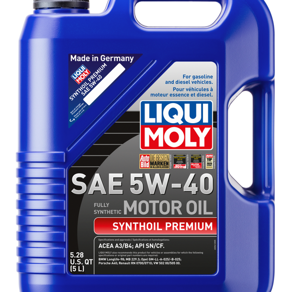 LIQUI MOLY 5L Synthoil Premium Motor Oil SAE 5W40