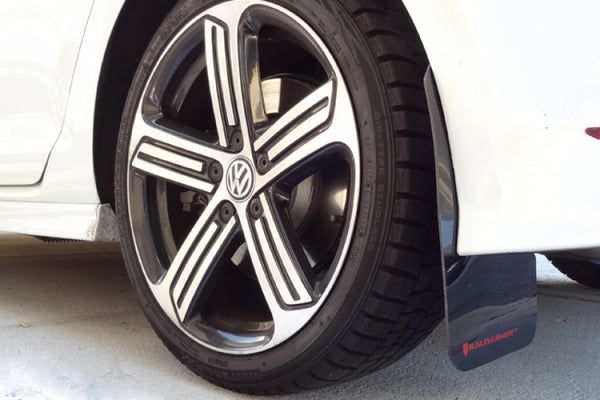 Rally Armor 2015-2016 VW Golf R UR Black Mud Flap w/ White Logo