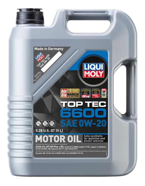 LIQUI MOLY 5L Top Tec 6600 Motor Oil SAE 0W20